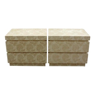 1970s Floral Nightstands - a Pair For Sale