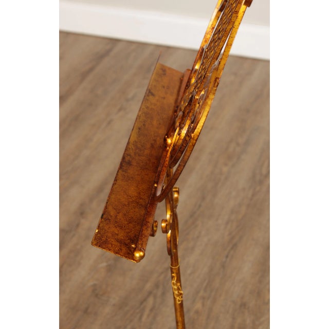 Victorian Style Italian Gilt Metal Music Stand For Sale - Image 9 of 13