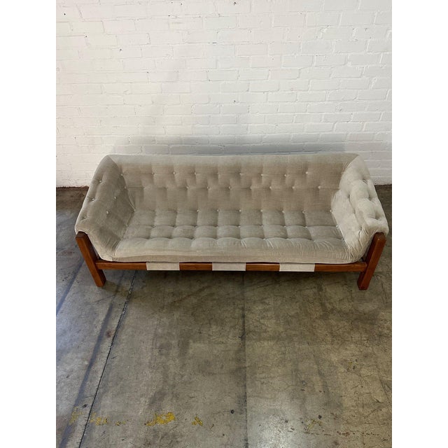 Wood Late 20th Century Custom Made São Paulo Sling Sofa For Sale - Image 7 of 12