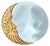 Man in the Moon Mirror Large Gold Crescent 36” Vintage Celestial 1990s For Sale - Image 4 of 12