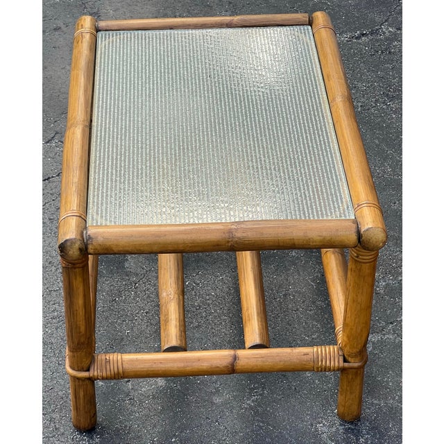 Ficks Reed Palm Beach Regency Nesting Glass Tables For Sale - Image 9 of 11