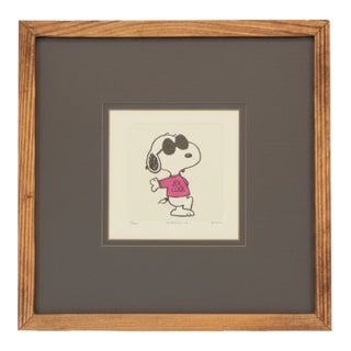Cool Snoopy Sowa & Reiser Limited Edition Etching 3/500, Hand-Colored, Framed For Sale