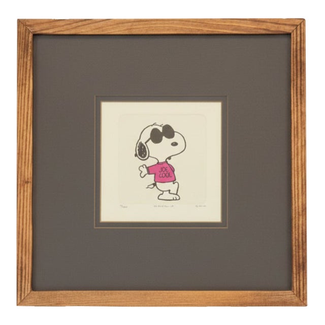 Cool Snoopy Sowa & Reiser Limited Edition Etching 3/500, Hand-Colored, Framed For Sale
