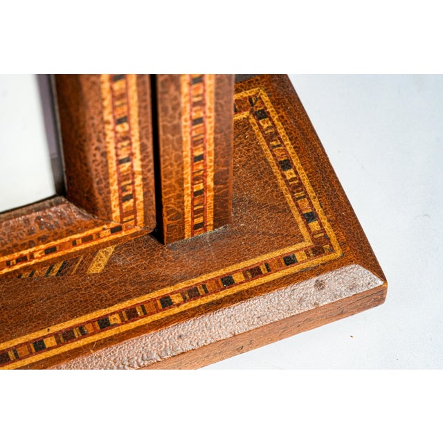 Decorative Aesthetic Movement Inlaid Antique Wood Tabletop Picture Photo Frame For Sale - Image 4 of 11