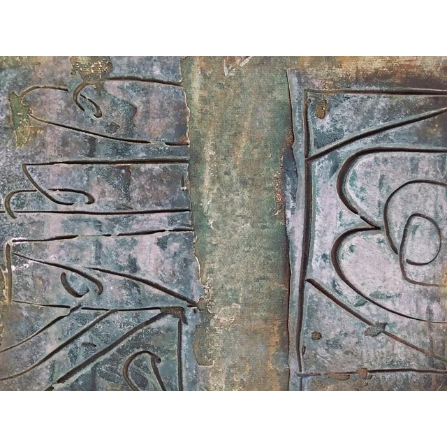 Hector Ramirez Ortega, Composition, 1990, Mixed Media on Canvas For Sale - Image 3 of 8