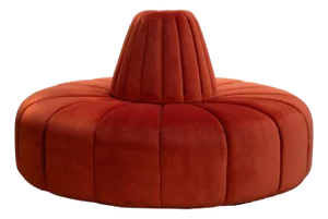 Cinderella Bourne Burnt Orange Velvet Round Settee by Björk Studio