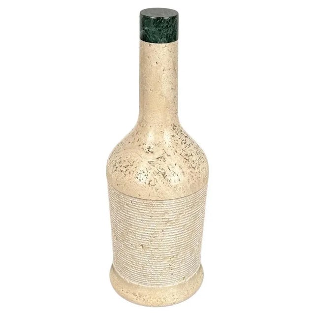 Mid-Century Italian Bottle-Shaped Sculpture in Travertine, 1970s For Sale - Image 11 of 11