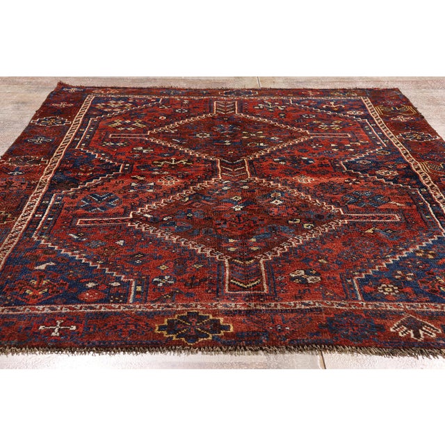 Late 19th Century Persian Shiraz Rug, 04'07 X 06'08 For Sale - Image 9 of 10