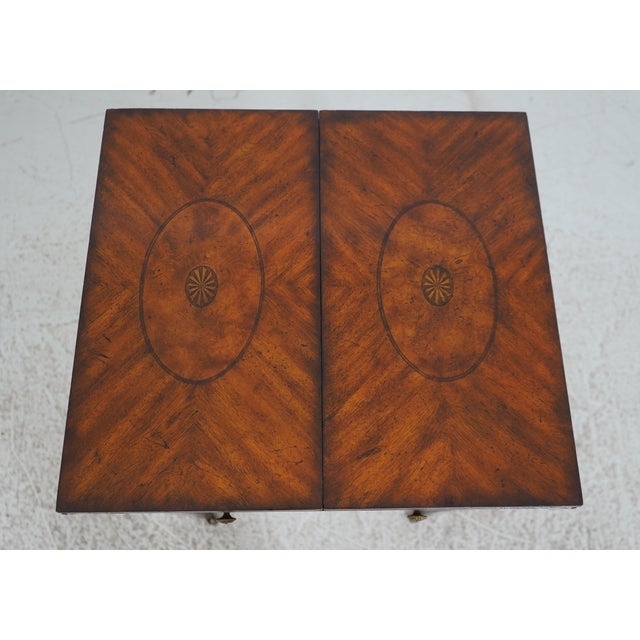 Maitland Smith Flip Top Mahogany Games Table For Sale In Philadelphia - Image 6 of 12