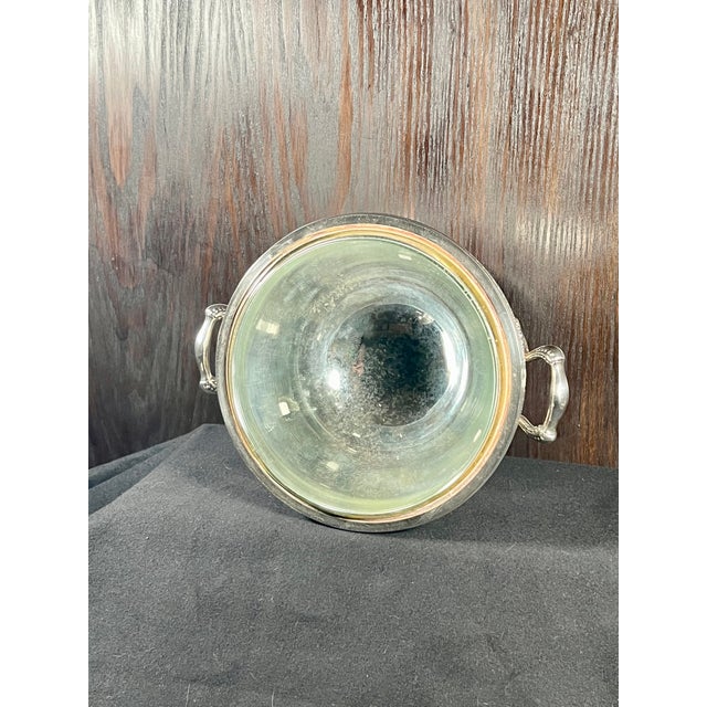 Vintage Silver-Plated Ice Bucket With Glass Liner For Sale In Los Angeles - Image 6 of 9