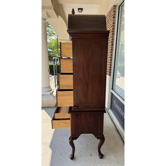 Wood 1990s Henkel Harris Solid Mahogany Highboy Model No. 145, 146, and 147 For Sale - Image 7 of 18