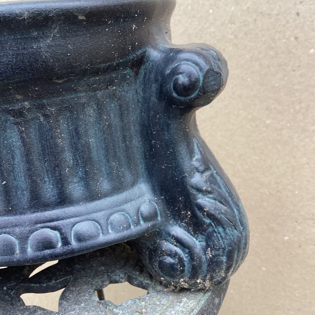 Vintage Ceramic Footed Jardiniere/Planter Neoclassical Design For Sale - Image 4 of 12