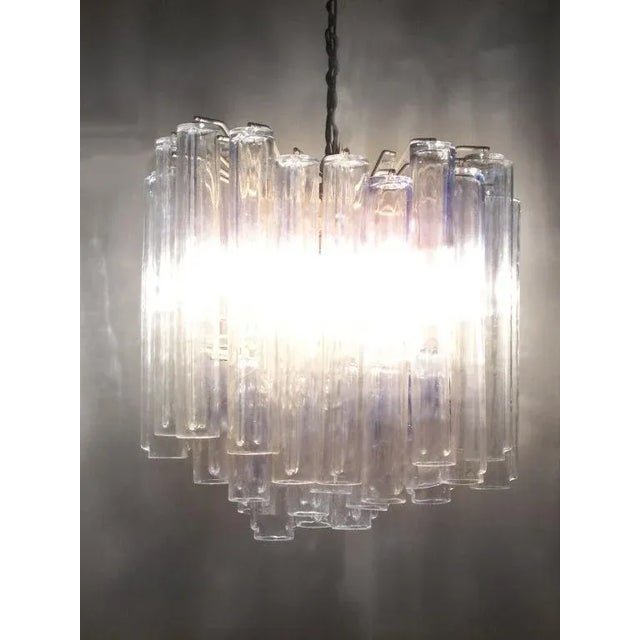 Mid-Century Modern 1970s Venini Italian Glass Tronchi Entry Chandelier For Sale - Image 3 of 5