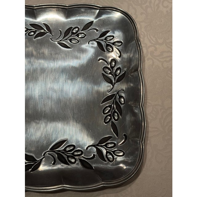 Art Nouvea Lenox "En Provence" Olive Wreath Square Estate Charger Platter For Sale In Los Angeles - Image 6 of 9