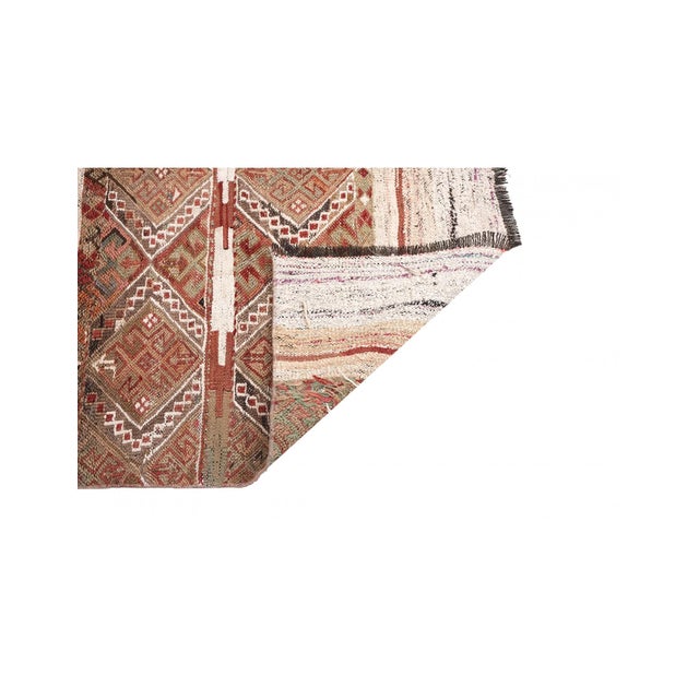 1960s Vintage Turkish Decorative Small Kilim - 3`10″ X 4`6″ For Sale - Image 5 of 6