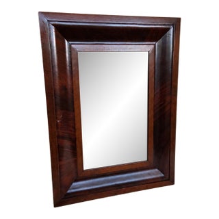 Antique c.1880-1900 Mahogany Flame Ogee Mirror W/ Evalast Semon Bache Glass For Sale