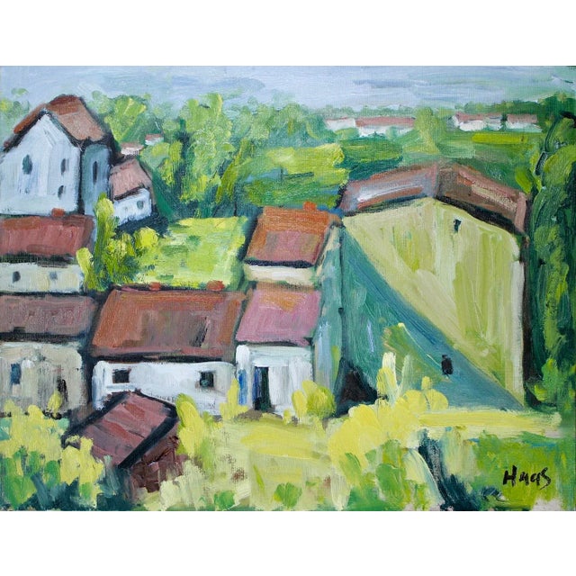 Modern Impressionist Rooftops Oil Painting Original For Sale