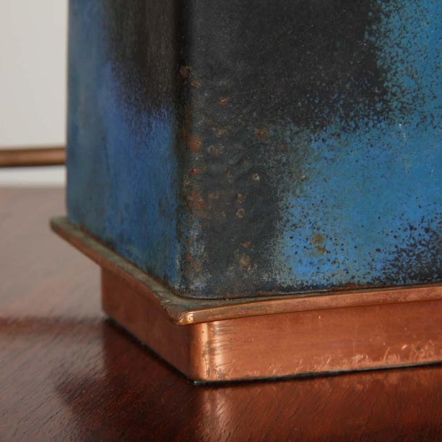 Enamelled Metal Table Lamp, 1950s For Sale - Image 6 of 7