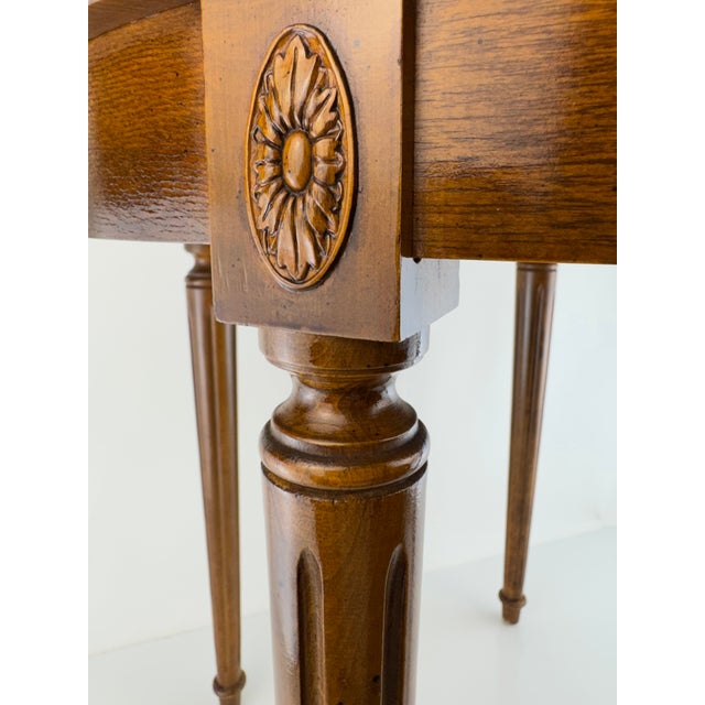 Vintage Mid 20th Century Louis XVI Style Mahogany Marble Top Guéridon Side Table For Sale - Image 4 of 13