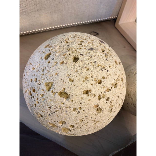 1970s 1970s Michael Taylor Spherical Stone Objects/ Set of Three For Sale - Image 5 of 5