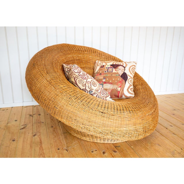 Mid-Century Modern Sculptural Wicker Basket Lounge Chair by Isamu Kenmochi, 1970s For Sale - Image 16 of 18