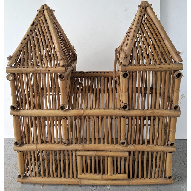 Photo inspiration: Bamboo Parrot Cage With Waterfall And Climbing Structure Reference: Bird Cage 3 Story Twin Tower Mansion Styled Bamboo Cage