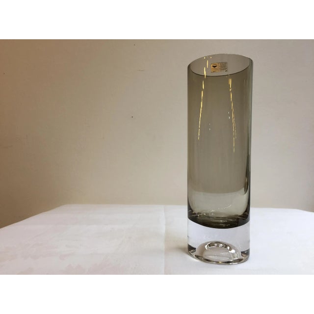 - Mouth-blown vase from the Las Palmas series - Company sticker on the upper part of the vase - Overlay glass with smokey...