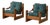 Swedish Modern Pine Lounge Chairs with Leather Armrests, 1970s, Set of 2 For Sale