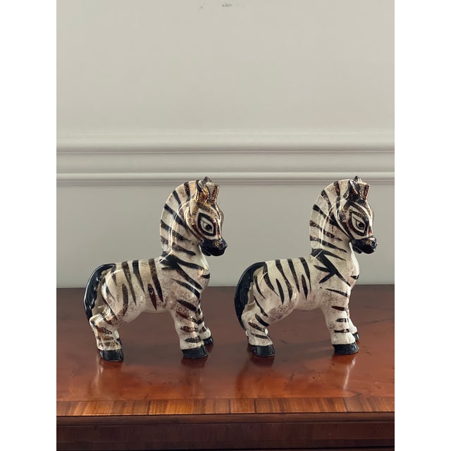 Vintage Lefton Ceramic Zebra Figurines a Pair Chairish