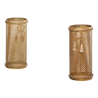 Vintage Gold Umbrella Stands, 1950s, Set of 2 For Sale