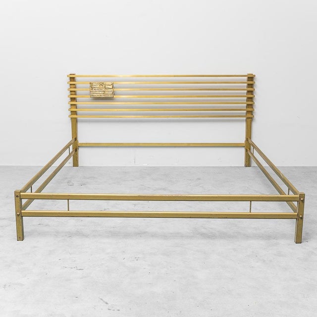Double Bed in Brass and Metal, 1970s For Sale - Image 3 of 8