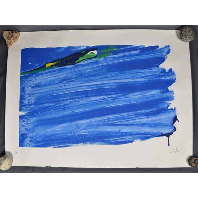 Olivier Debré (1920-1999) “Bleu de Loire” Circa 1990 Lithography Proof justified “EA” (“Artist proof”) lower left and...