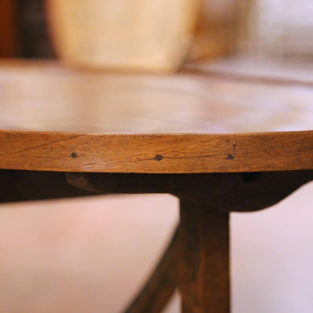 Brown 19th Century French Walnut Inlaid Tilt-Top Wine Tasting Table For Sale - Image 8 of 14