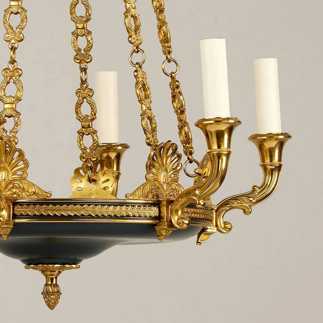Traditional Empire Style Chandelier For Sale - Image 3 of 4