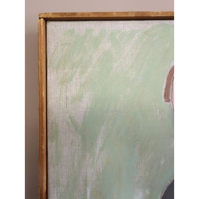 1948 Mid-Century Modern 'Waiting by the Window' Vintage Original Semi-Abstract Portrait Oil Painting by Swedish Artist Rune Janson (1918-2004), Framed For Sale - Image 6 of 11
