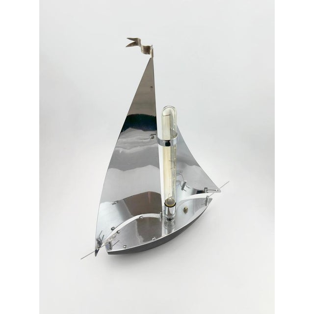 Black Art Deco Chrome Yacht Lamp Sculpture, England, 1930s For Sale - Image 8 of 10