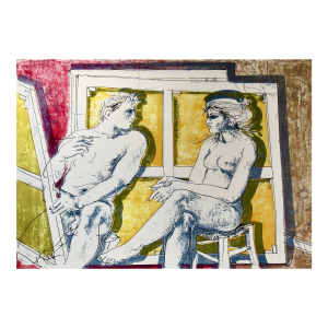 Hans Erni Le Peintre Et Son Modele (The Painter And His Model) Circa 1960 Reproduction Print