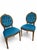Teal Antique French Carved Chairs Newly Reupholstered - Set of 4 For Sale - Image 8 of 10