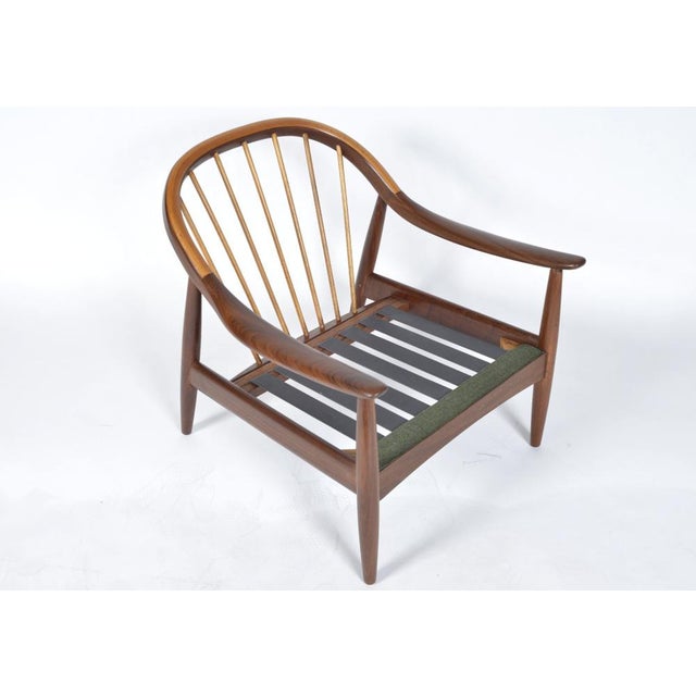 Vintage Spindle Back Lounge Chair in Teak and Wool by Greaves & Thomas England, 1960s For Sale - Image 17 of 18