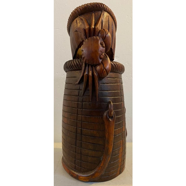 Antique Chinese Hand Carved Boxwood Prosperity Crab Basket / Brush Pot Fine old brush pot that can also be used a vase...