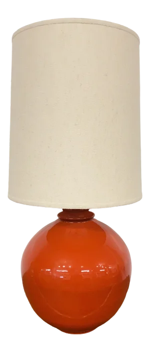 1960s Large Mid-Century Modern Red Table Lamp