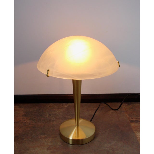 Modernist Glass Table Lamp, 1970s, in Good conditions. Designed 1970 to 1979 European Plug (up to 250V).The wiring of this...