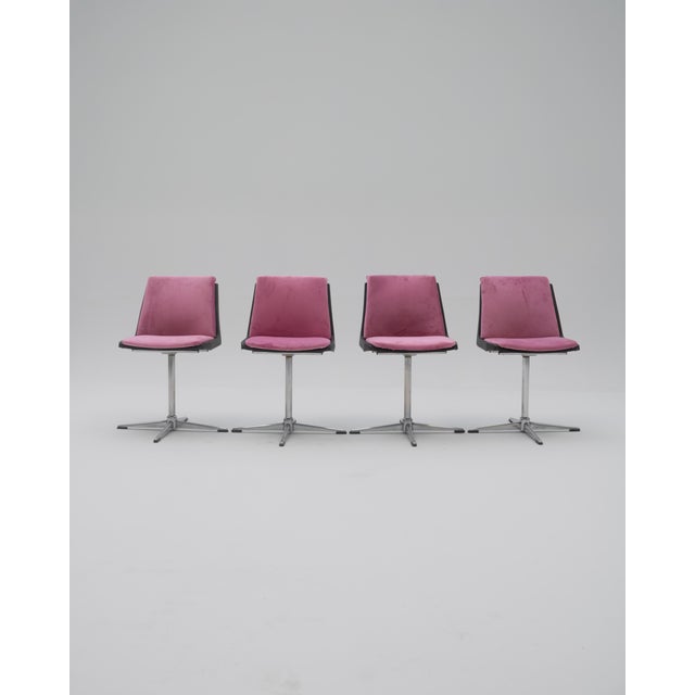 Textile Swivel Chairs by Jean-Paul Emonds-Alt, 1970s, Set of 4 For Sale - Image 7 of 11