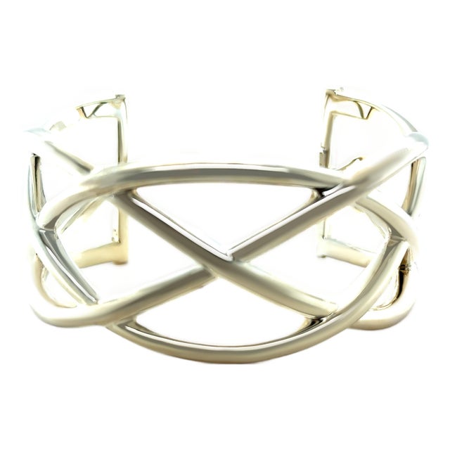 Tiffany & Co. Sterling Silver Woven Celtic Knots Cuff Bracelet 51g For Sale
