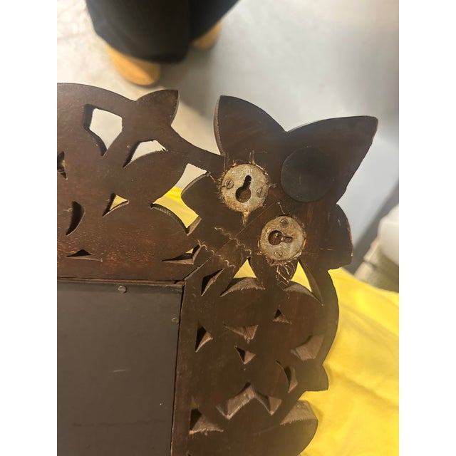 Mid-Century Modern Large Vintage Carved Wood Floral Wall Mirror For Sale - Image 3 of 7