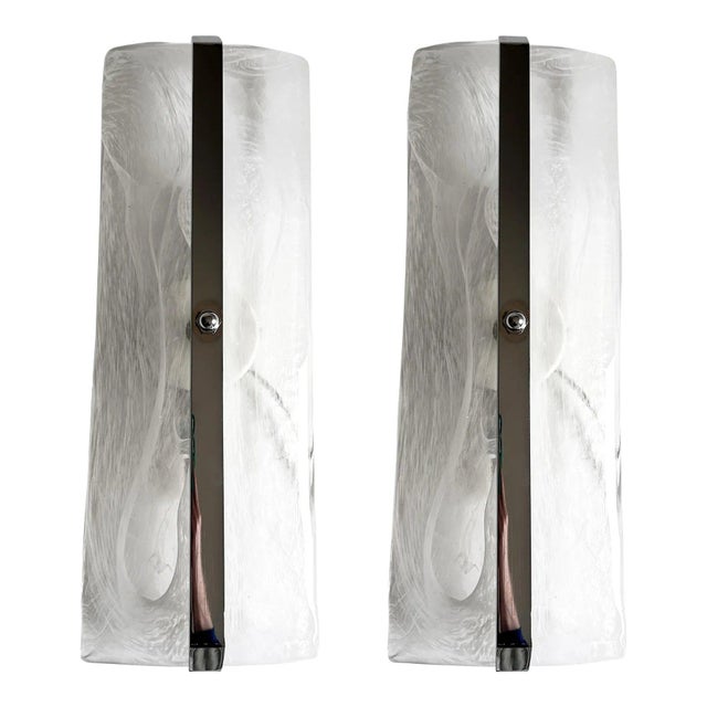 Rectangular Veined White Murano Glass Alabastro Wall Sconces by Simoeng, Set of 2 For Sale - Image 6 of 6