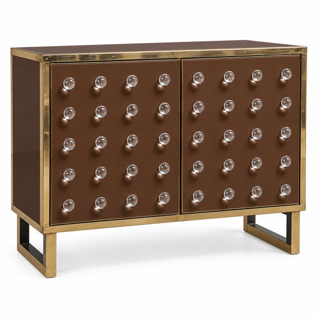 Contemporary Chocolate Brown Dry Bar with Clear Murano Spheres from Justfurnituress SRL For Sale - Image 3 of 8