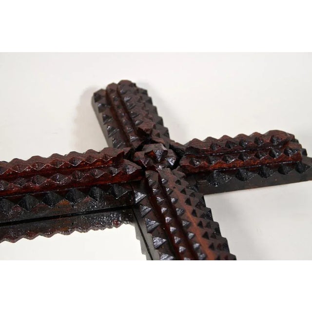 Hand-Carved Tramp Art Wall Mirror, Austria, 1870s For Sale - Image 12 of 18