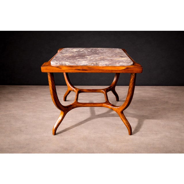 Giuseppe Scapinelli Sculptural Side Table in Caviuna & Marble, Giuseppe Scapinelli, 1950s For Sale - Image 4 of 10