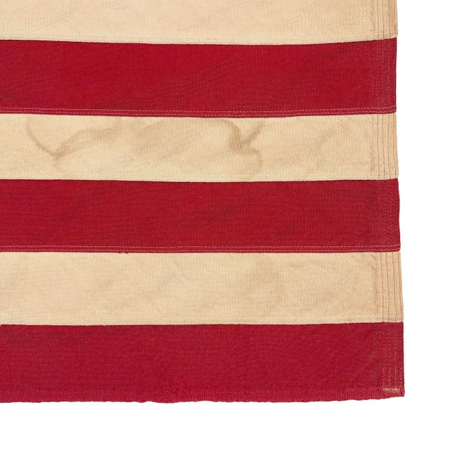 Mid 20th Century Vintage Cotton Betsy Ross American Flag With Embroidered Stars For Sale - Image 5 of 5
